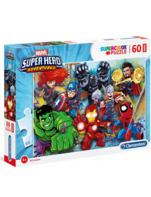 Clementoni - Puzzle 60 pz Maxi Super Color  Marvel Super Hero 26454