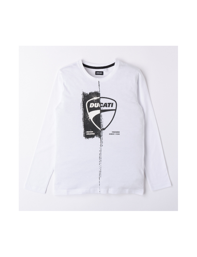 Ducati -  T shirt manica lunga  bianca con stampa logo g6627 0103