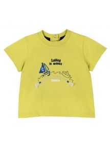 Chicco - T shirt verde con cucitura 67973