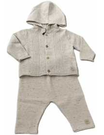 Bamboom - Completo 2 pezzi Sabbia: Cardigan con cappuccio + Pantaloncino (660-664) Bamboom - 1