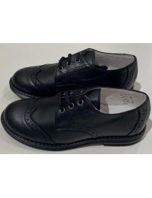 PP - Scarpe stringate artigianali in pelle di vitello nero 1304  - 1